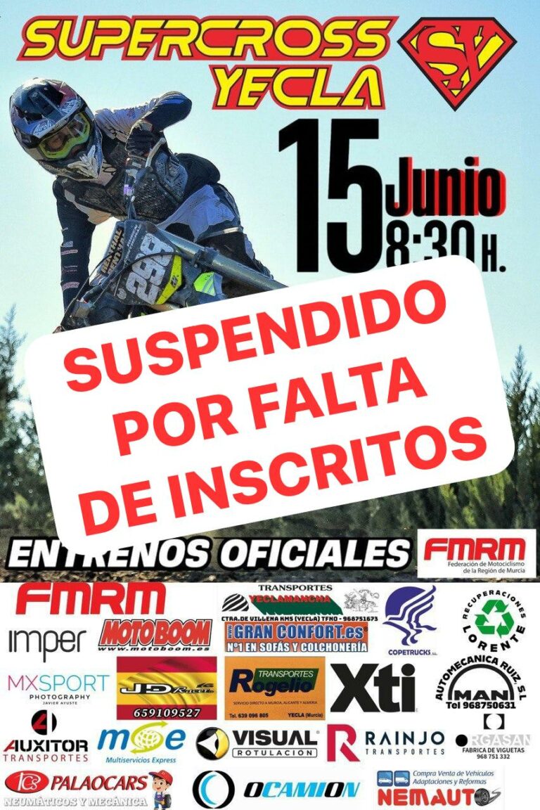 SUSPENDIDO ENTRENAMIENTO YECLA